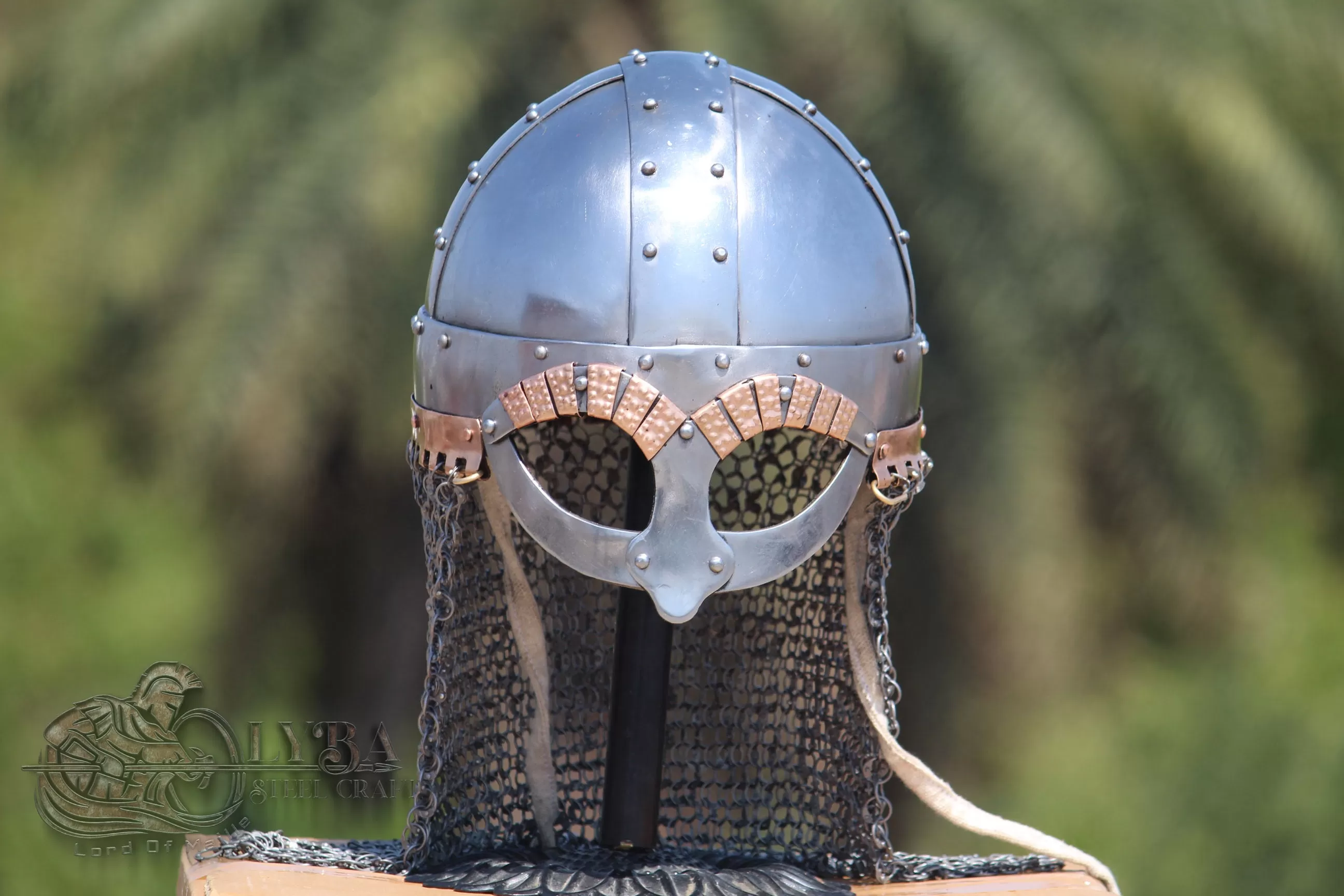 Viking Helmet Tjele Battle ready Viking helmet with full chainmail - 2.5mm