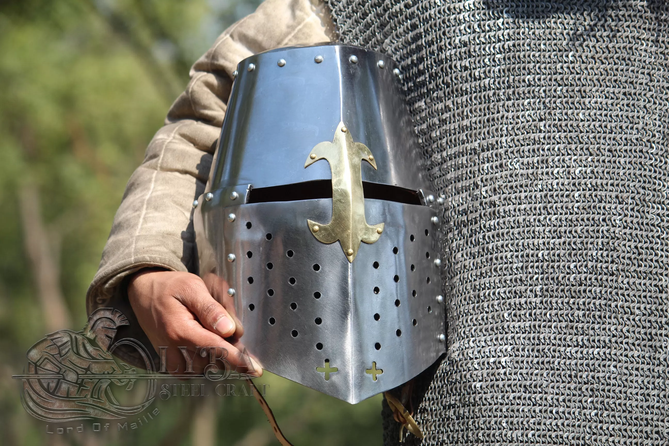 Steel Medieval Sporting Great Helm – 16 Gauge