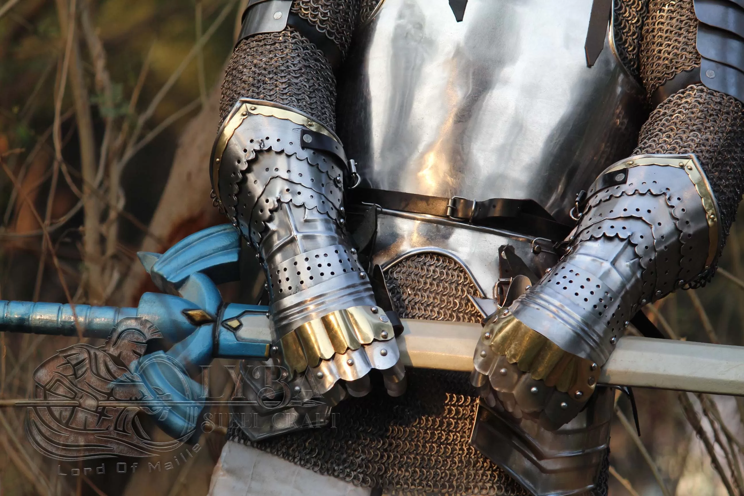 Medieval gothic gloves set for Larp