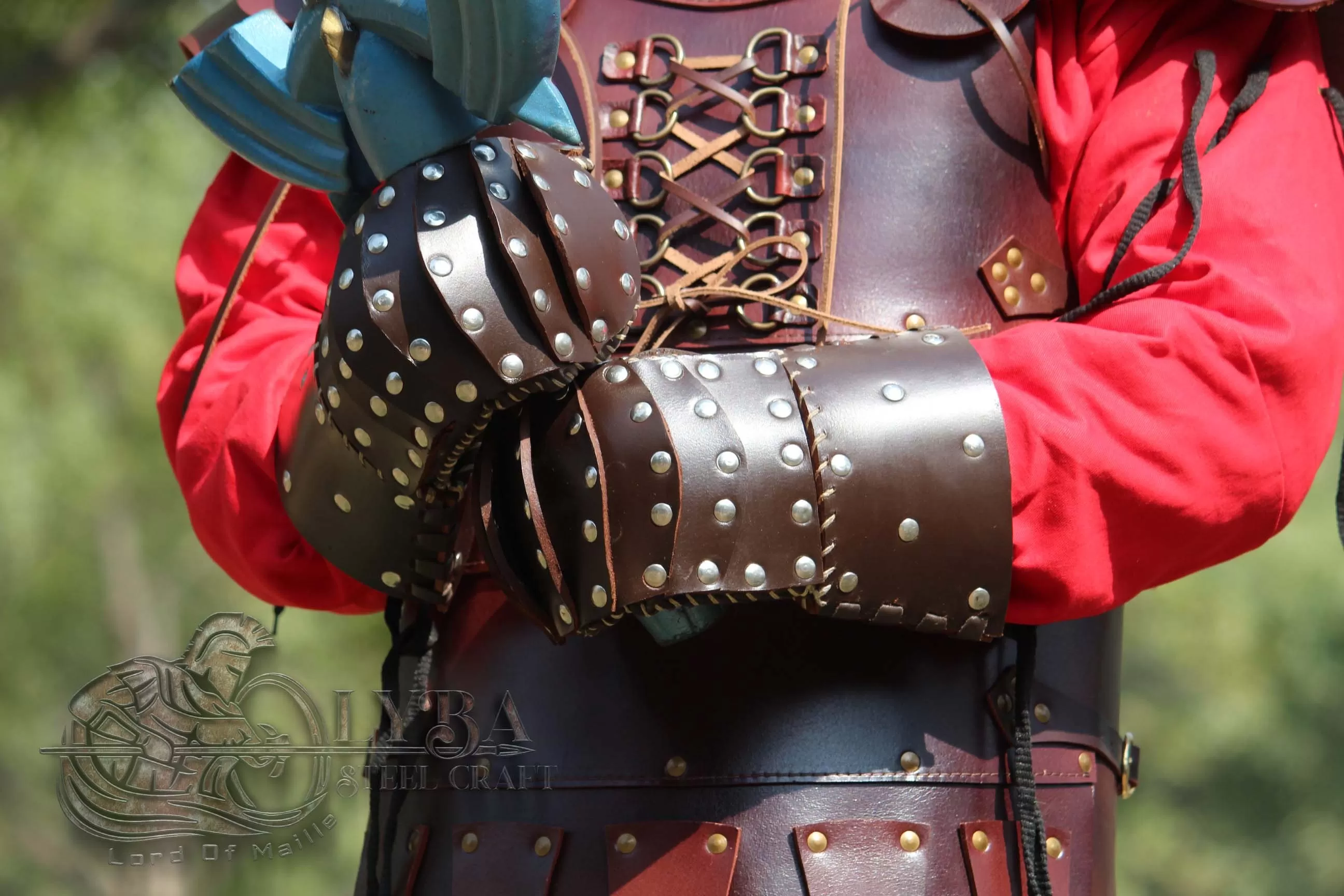 COMBAT GAUNTLETS, VIKING GAUNTLETS, BATTLE READY LEATHER GLOVES 