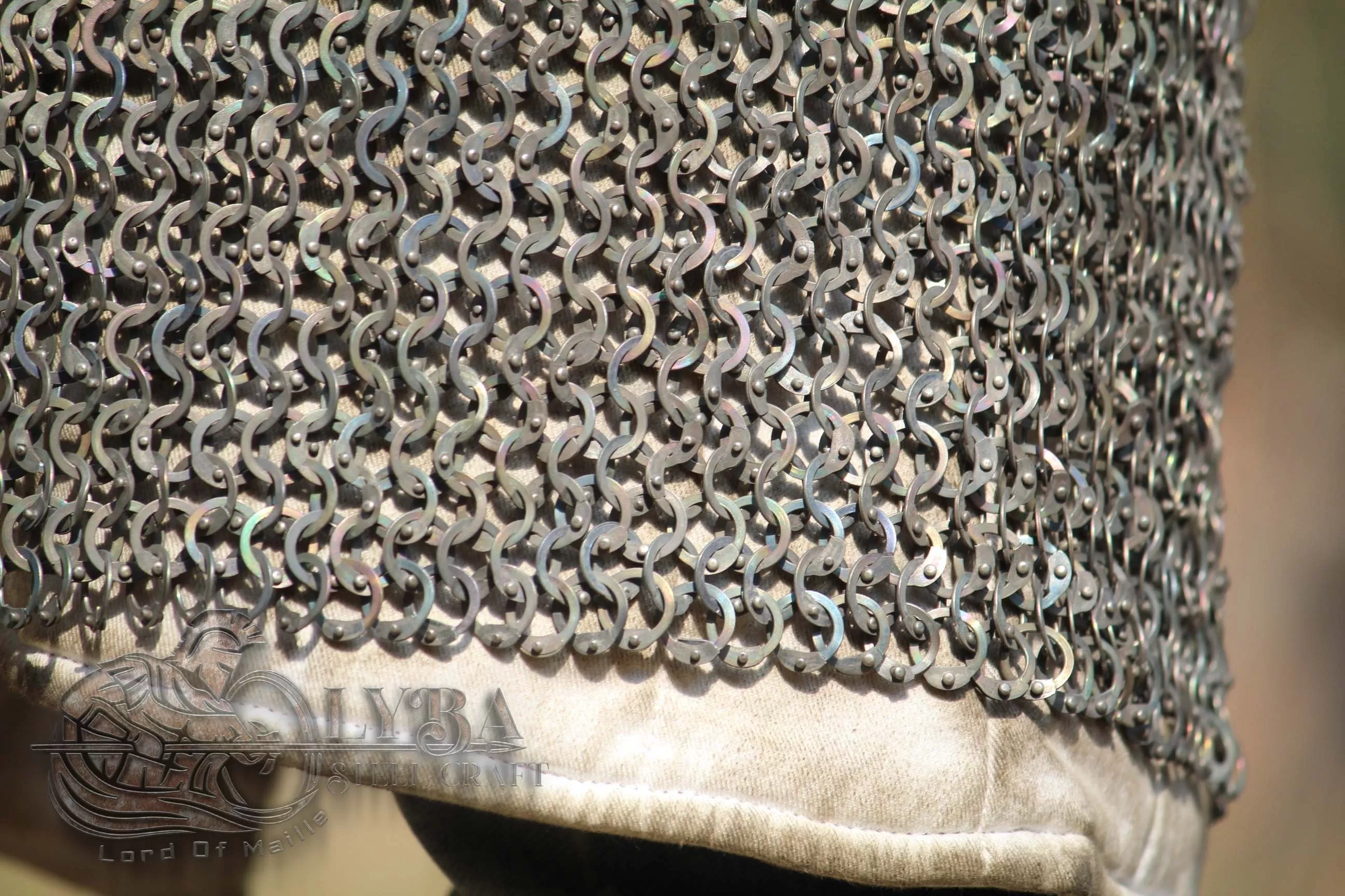 Titanium Chainmail Hauberk chainmail shirt 9 mm Flat ring Every Ring Dome Riveted 