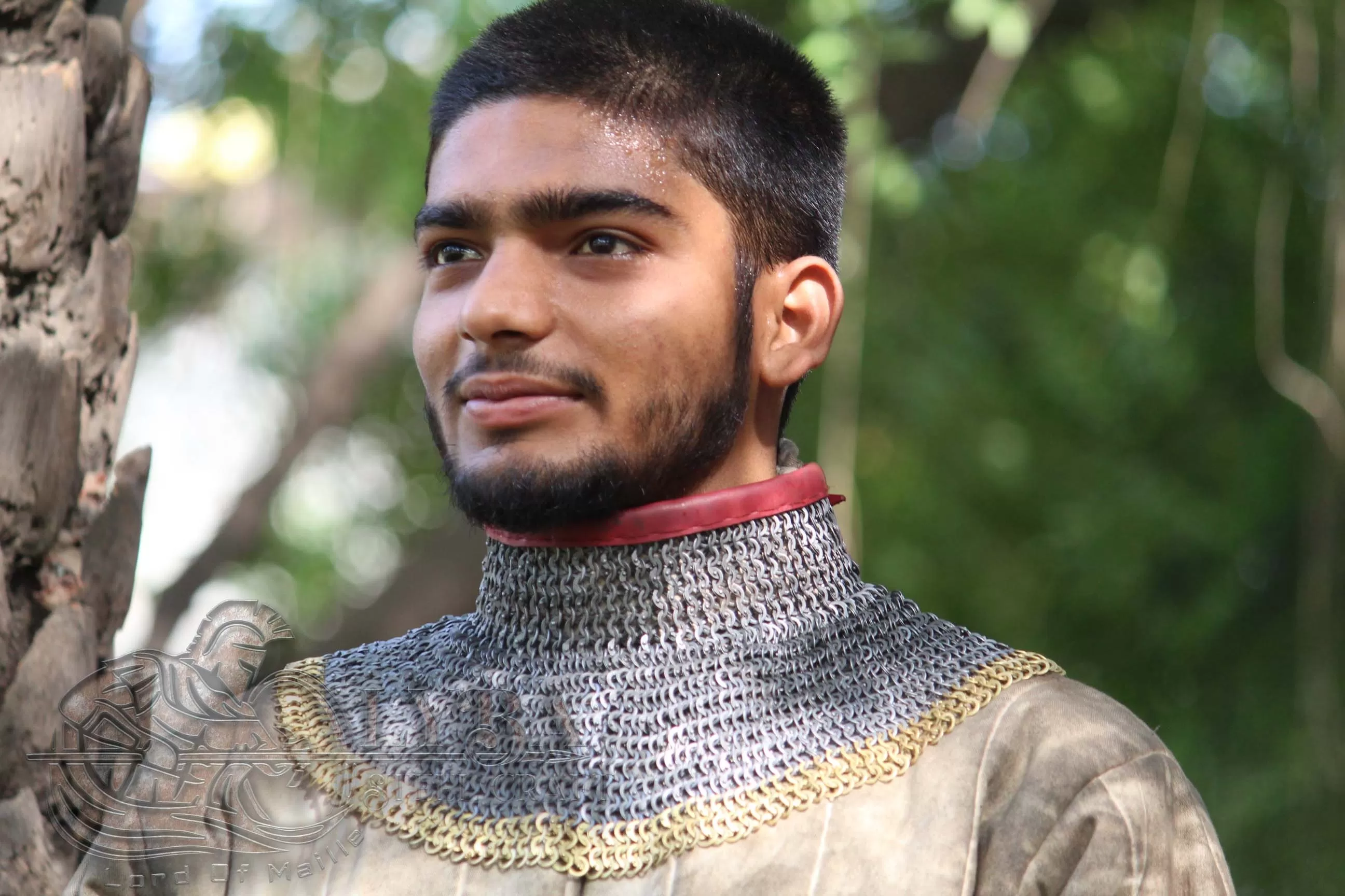 Chainmail Mild Steel good protection for the neck 6 mm Flat Ring Dome Riveted Neck Protection chainmail collar