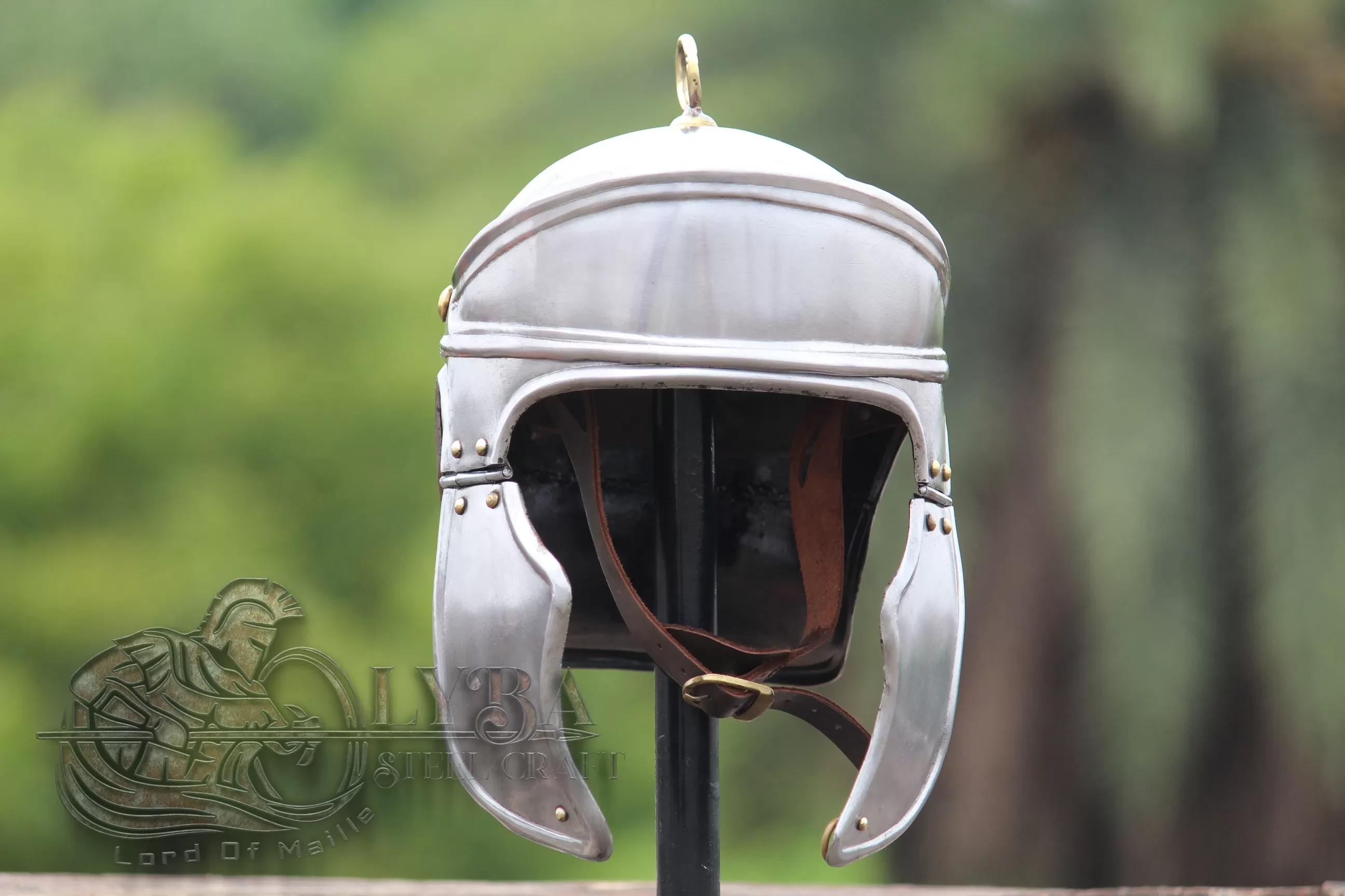 Steel Attic Helmet standard type of Attic/Athenian helmet of the Roman officers