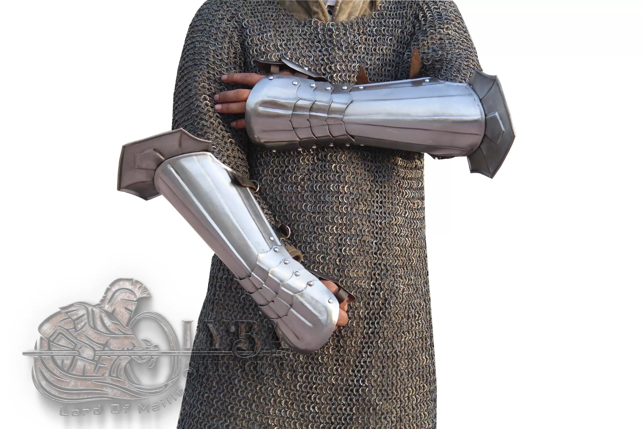 Medieval pair bracers gothic armor for fantasy knight In 1.2mm steel / LARP Cosplay / Gift For Halloween