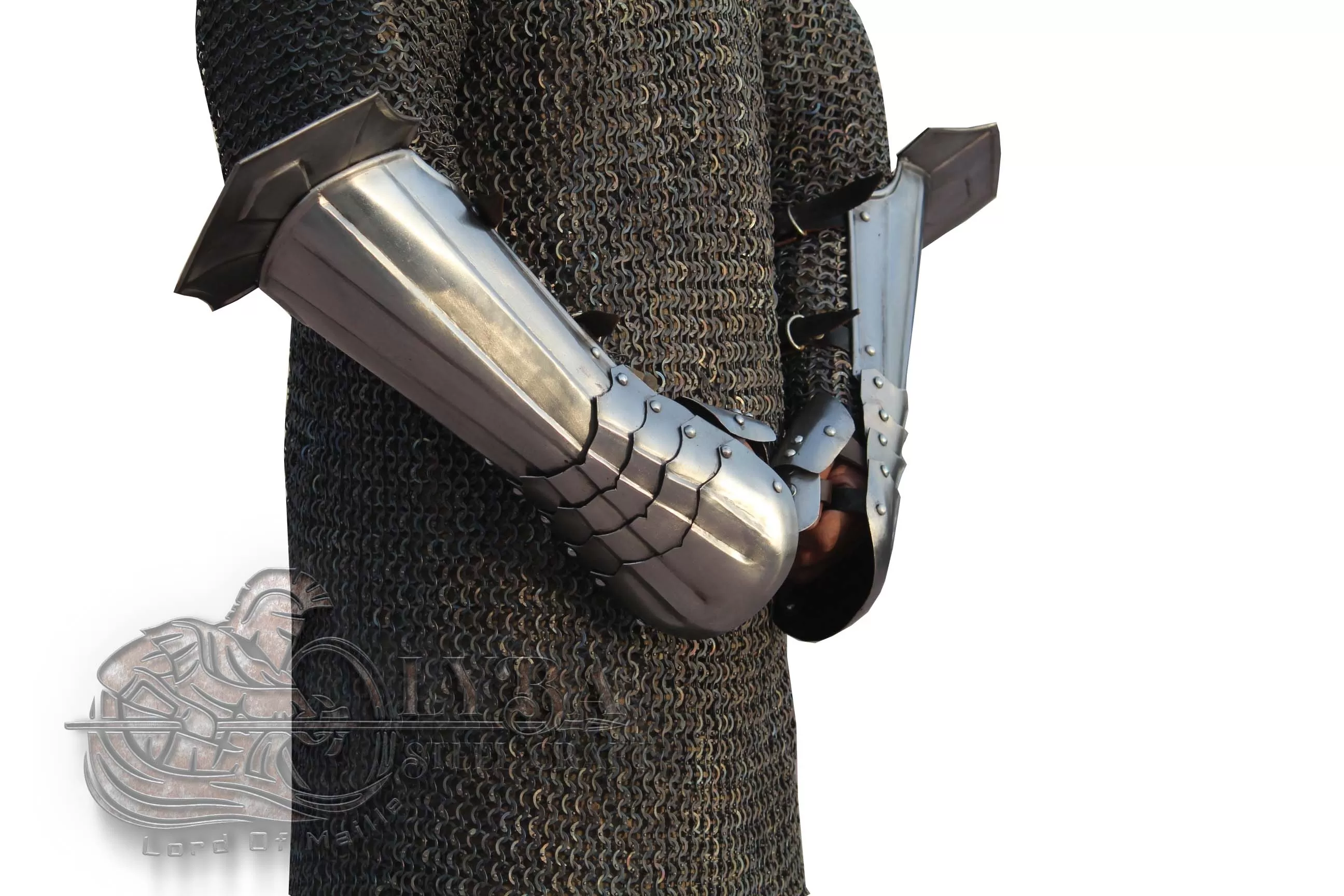 Medieval pair bracers gothic armor for fantasy knight In 1.2mm steel / LARP Cosplay / Gift For Halloween