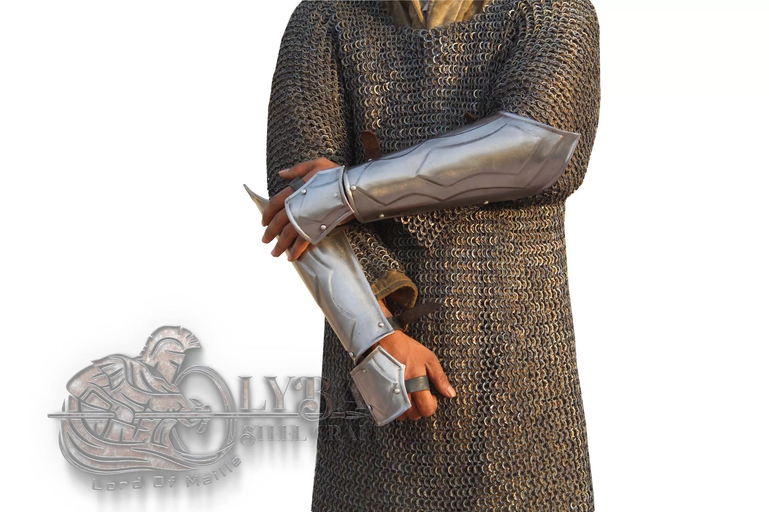 Medieval Arm bracers gothic armor for fantasy knight In 1.2mm steel / LARP Cosplay / Gift For Halloween