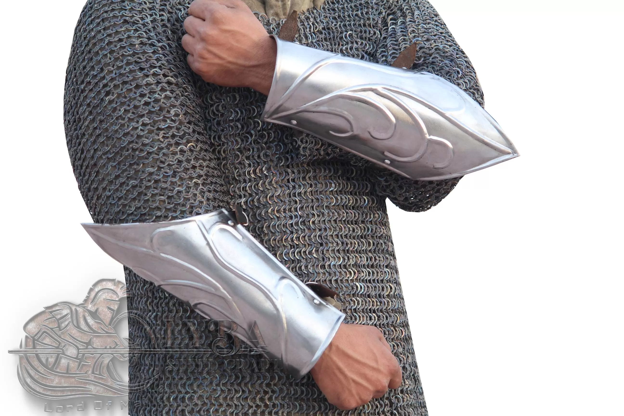 Larp Arm bracers armor for fantasy knight In 1.2mm steel / LARP Cosplay / Gift For Halloween