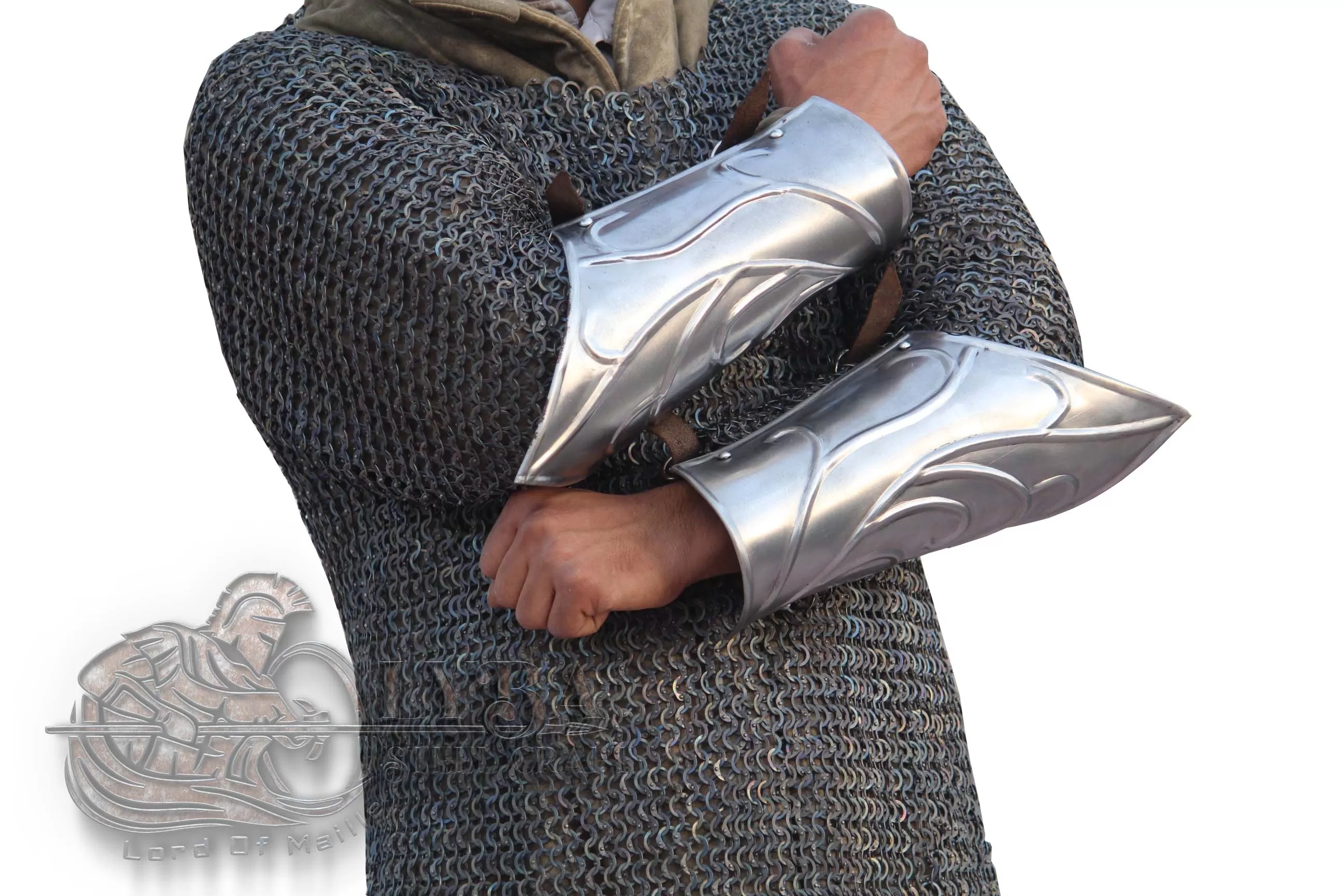 Larp Arm bracers armor for fantasy knight In 1.2mm steel / LARP Cosplay / Gift For Halloween