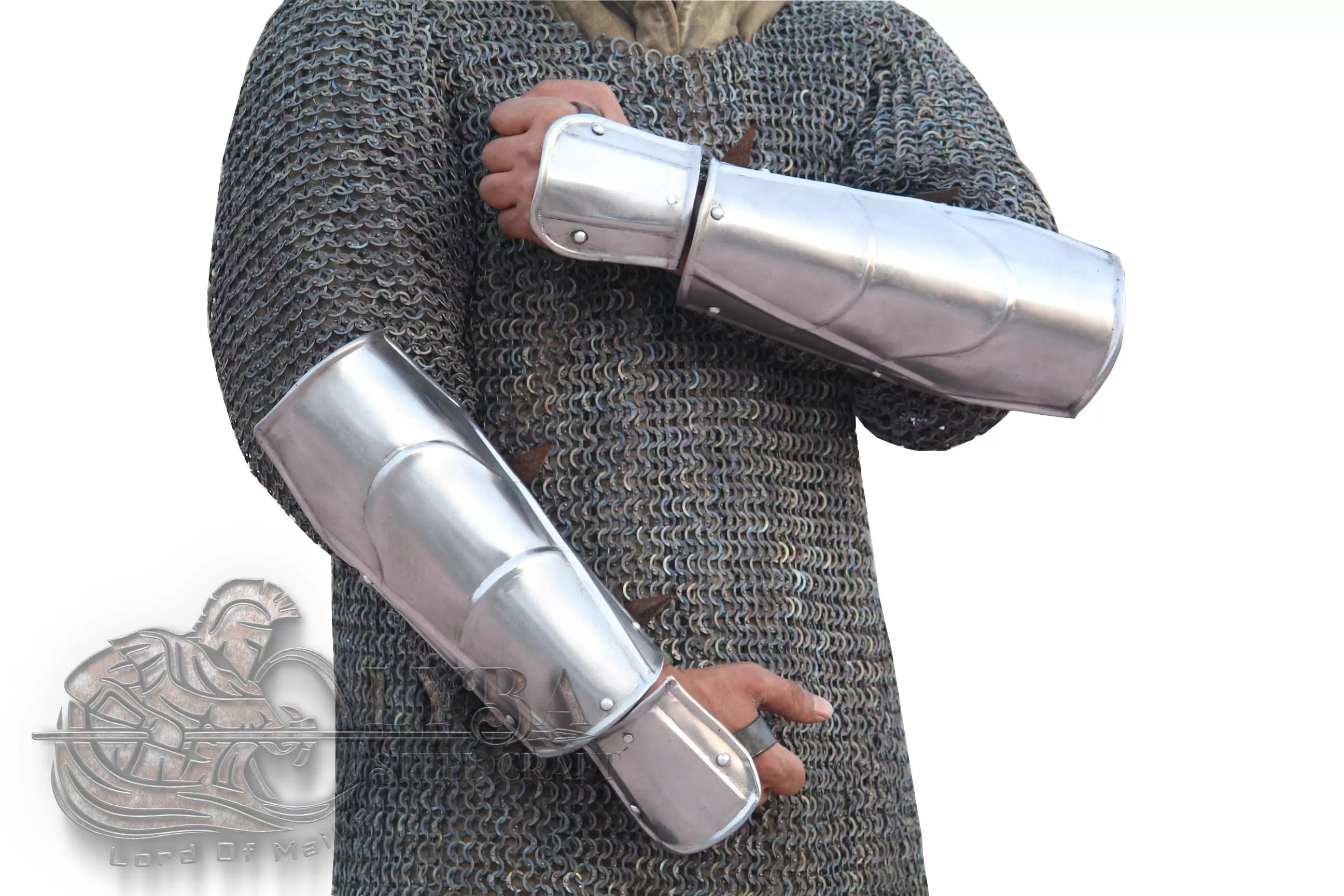 Larp Arm armor for fantasy knight In 1.2mm steel / LARP Cosplay / Gift For Halloween