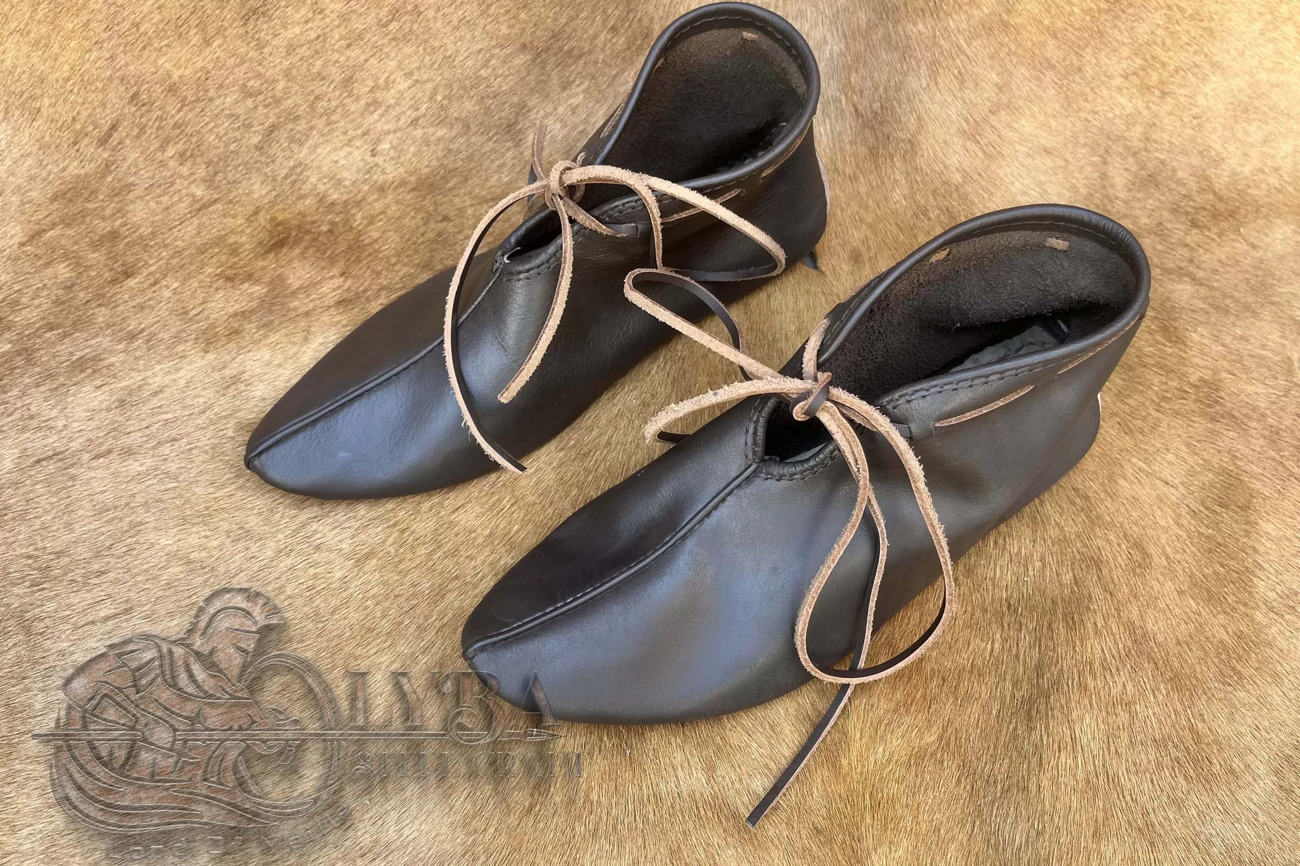 VIKING TURN SHOES - HAITHABU, HANDMADE SHOES, SHOES FOR VIKING EVENT- Dark brown