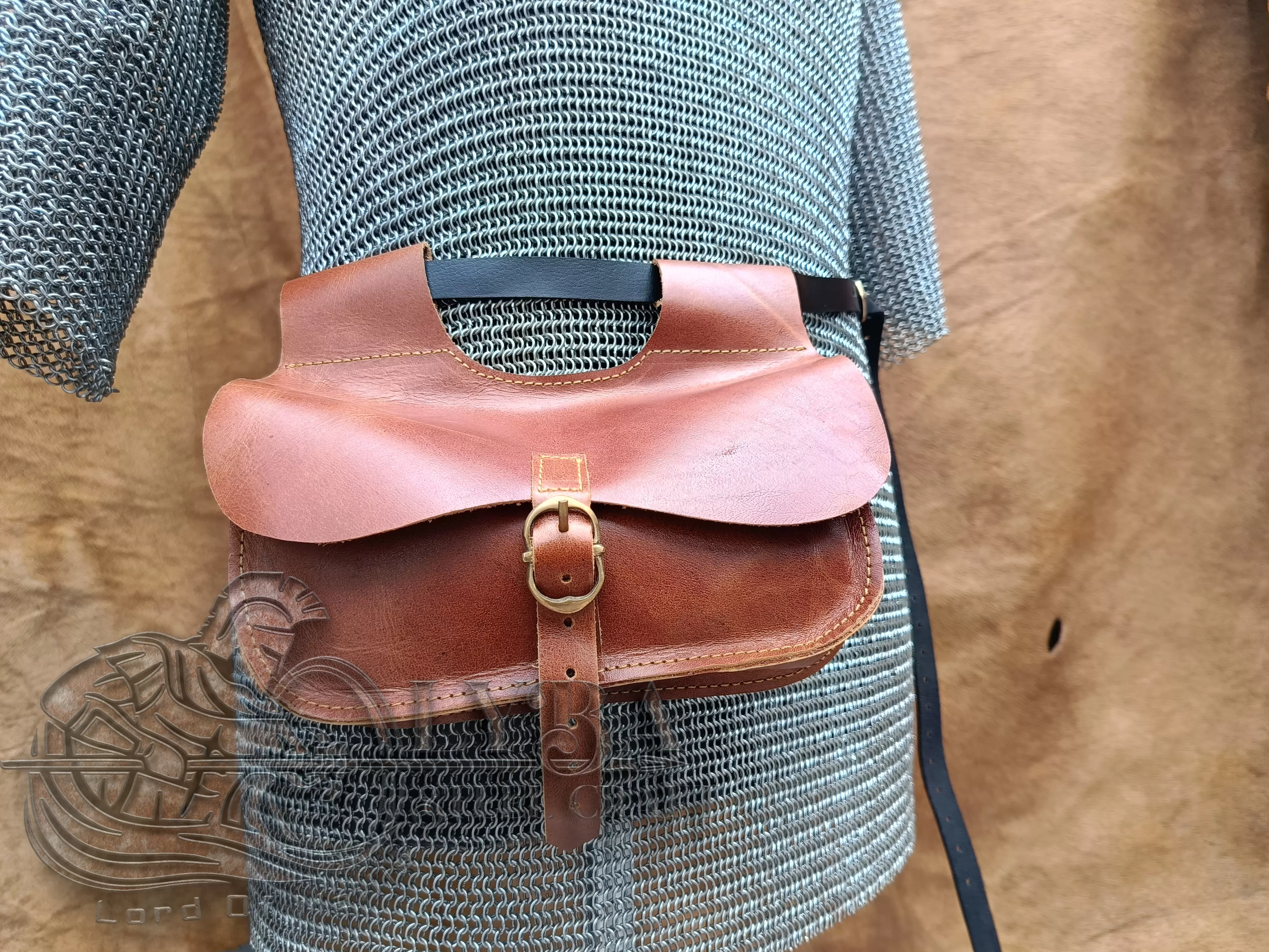 Medieval Buckled Leather Belt Bag