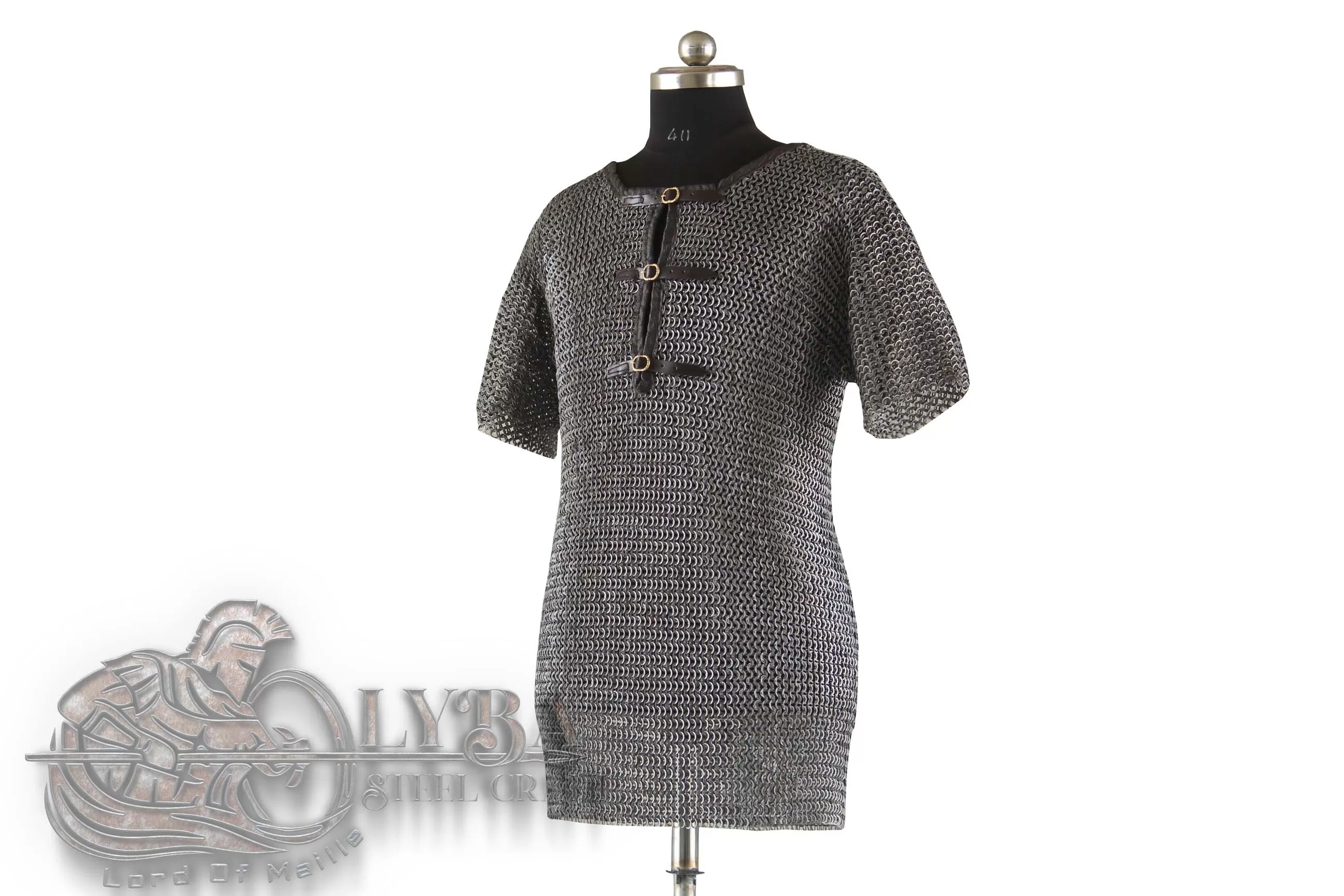 Wedge Rivet Chainmail Haubergeon – Medieval Armor Shirt | Historical Reenactment Gear Flat Ring Riveted 9mm