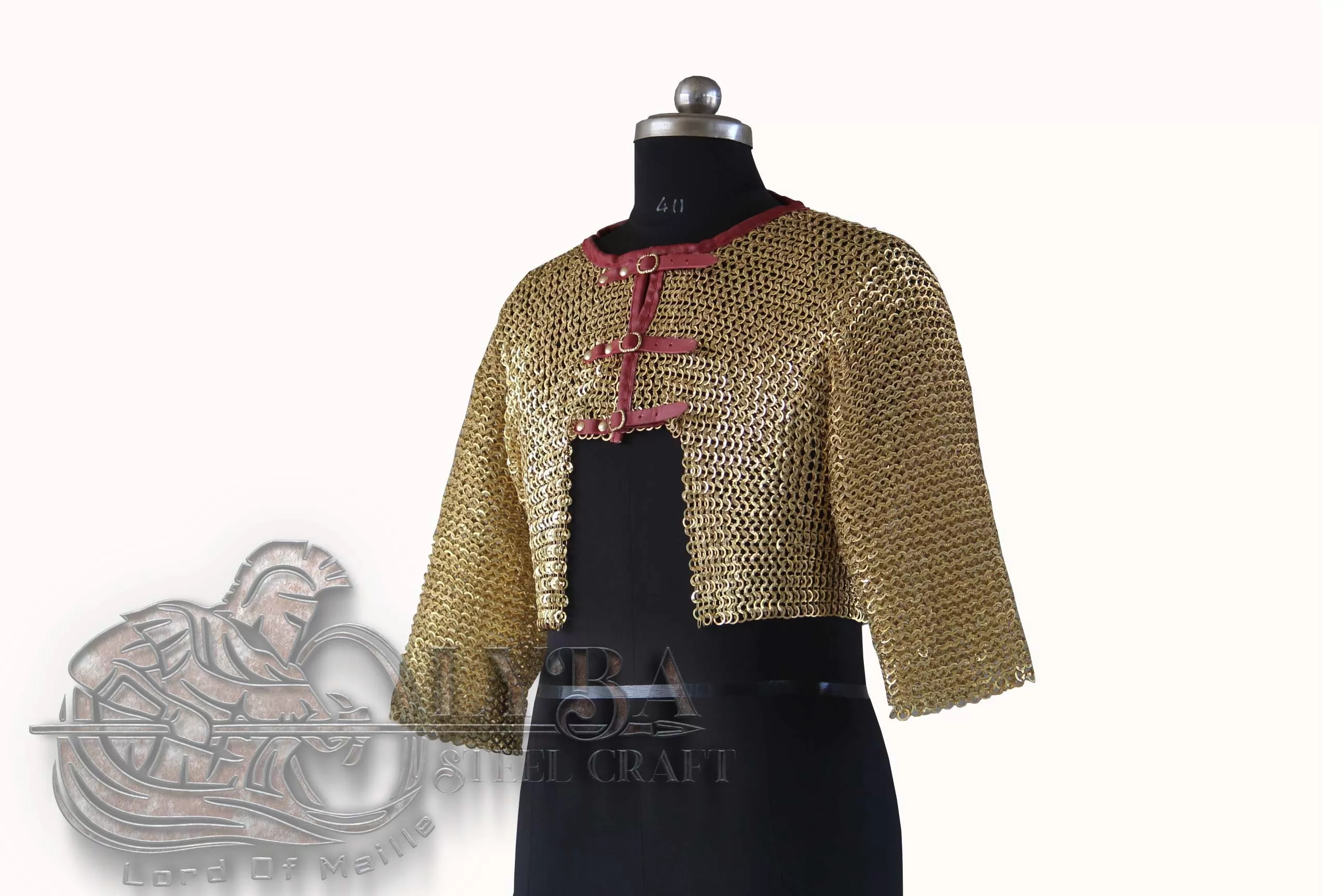 Brass Chainmail Half Armor Set: Medieval Knight LARP Cosplay